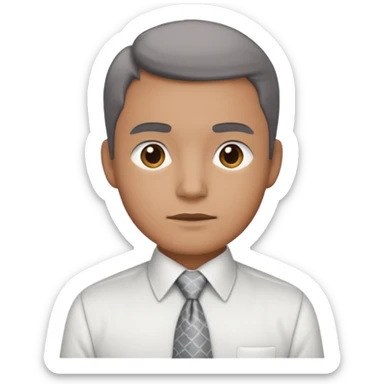 white shirt & grey tie (without face, just clothes, zoomed. in) sticker