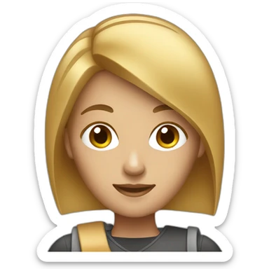 Working Woman with Brown & blonde Hait with Smartphone sticker