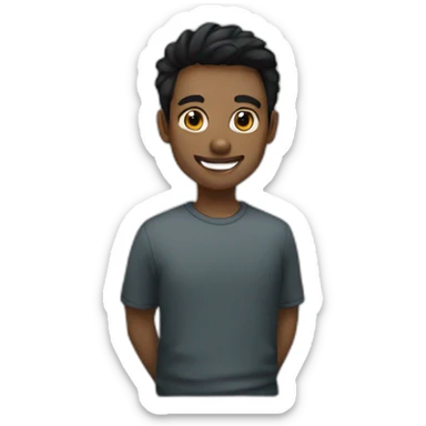 solo_smiling_short_hair_portrait black hair sticker