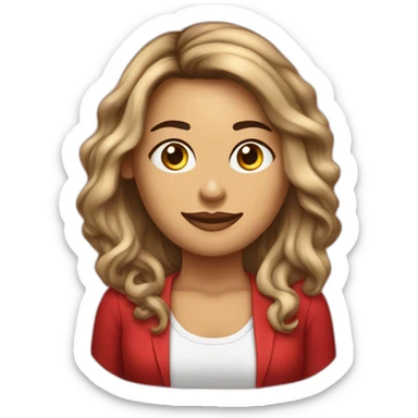 terapeuta vocacional mujer de cabello largo color rojo risado sin lentes sticker