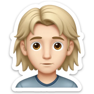 boy with big ears and a mullet hairstyle sticker