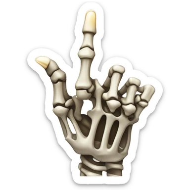 a skeleton hand with  a pointing upwards gesture with only the index finger pointing up  sticker