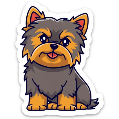 Old yorkie dog almost blind sticker