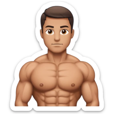 Create a buffed and defined chest view sticker