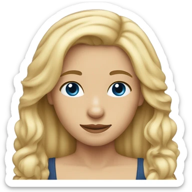 Blonde girl long hair with wire haired dark blue wiener dog on arms  sticker