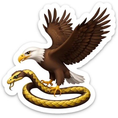 Una águila con una serpiente  sticker