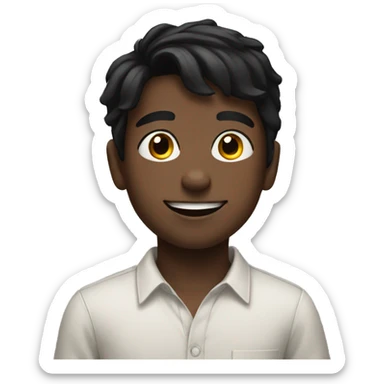 black haired boy portrait looking all happy  sticker