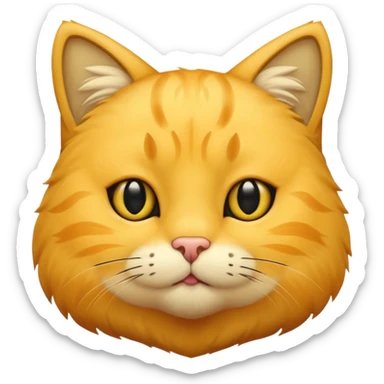a yellow cat head with black eyes and not too chubby cheeks sticker