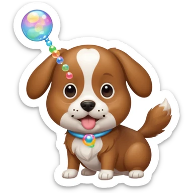 dog blowing bubbles sticker