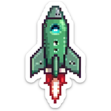 Prominent green checkmark emoji (iOS style) with a tiny rocket ship flying diagonally in the bottom right corner sticker