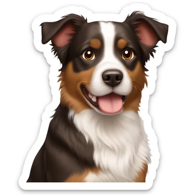 Australian Shepherd and Boston terrier dog mix brown body  sticker