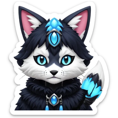 Cool gothic cute Kemonomimi Nekomimi Japanese Anime Kemono Furry Style Vernid-Protogen-Fursuit-furry-fursona sticker