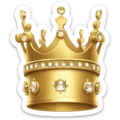 gold crown with light gold jewels on  sticker