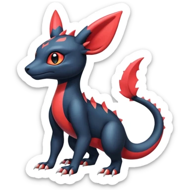 Cute Exotic Colorful Guilmon-Salandit-Umbreon-Quilava-Fakémon-hybrid-creature (full body)  sticker