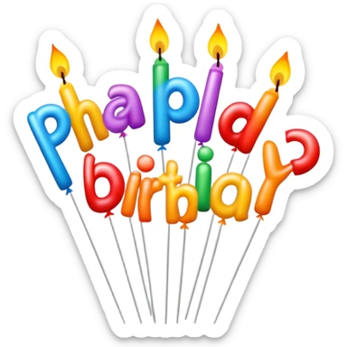 happy birthday sign with the word Priya sticker