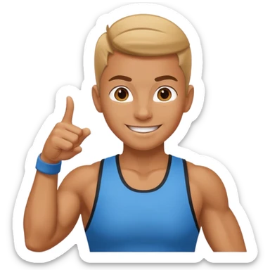Gym trainer pointing at the camera sticker