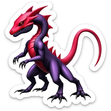 Shiny Gothic Edgy epic Salandit-Genesect-Miraidon-Fakémon-hybrid-creature (full body)  sticker