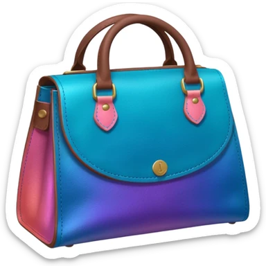 coins  pack in gradient of turquoise, blue, pink, purple, and coral color in leather bag sticker