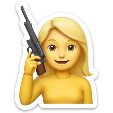 It should look like the standard smiling emoji which is ironically holding a gun pointed to his head/face sticker