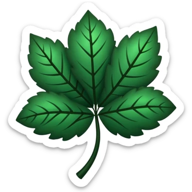Trébol  color negro con cinco hojas  sticker