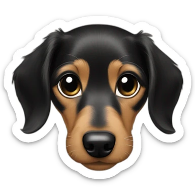 terrier wire hair dachshund mix Black Tan puppy sticker