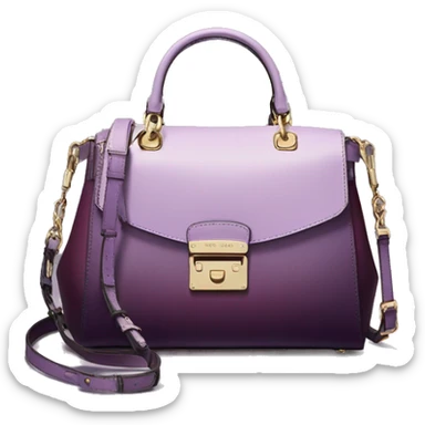 Realistic isolated lavender to dark plum ombre Michael Kors satchel purse.  sticker