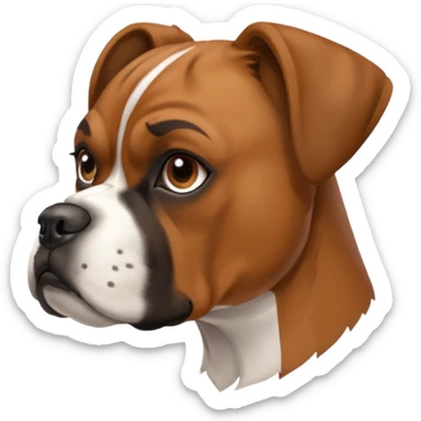 boxer dog right face side profile sticker