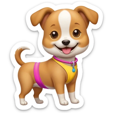dog wearing a bikini sticker