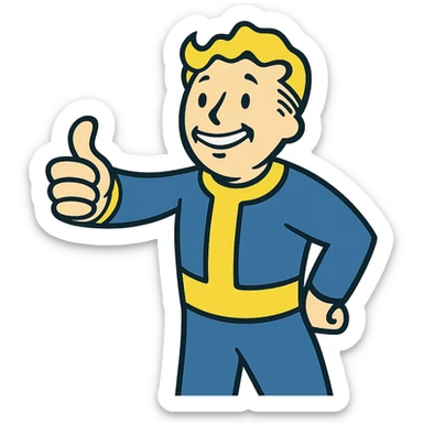 Vault Boy from Fallout giving a thumbs-up sticker
