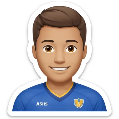 ["Light-skinned male, short brown hair, wearing a blue Warriors jersey."] sticker