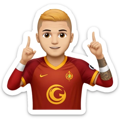 Mauro icardi Galatasaray formasıyla gol sevinci yapıyor sticker