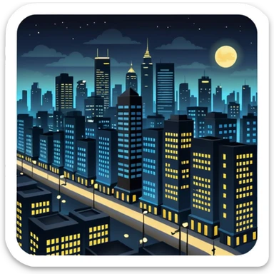 A Nigerian city at night  sticker