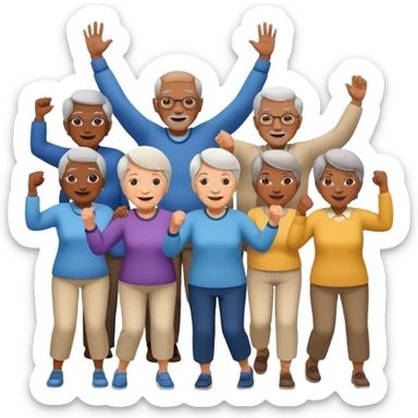 an emoji showing older people with power of $MOVEMENT sticker