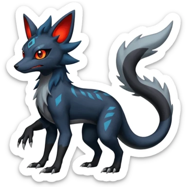 Salandit-Zorua-Nargacuga-Umbreon-Silvally-fusion (full body) sticker