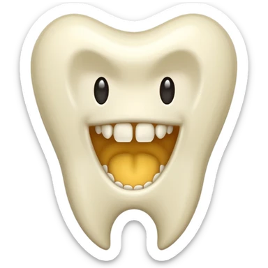 Sharp curved fang tooth only sticker