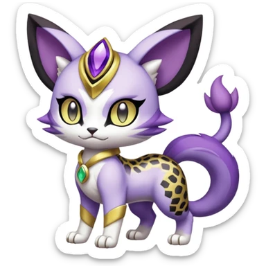 Meloetta-Meicoomon-Gatomon-Liepard-Pokémon-Digimon-Fakémon-fusion-hybrid-creature sticker