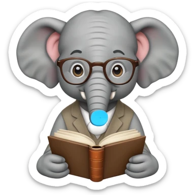 elefante estudioso sticker