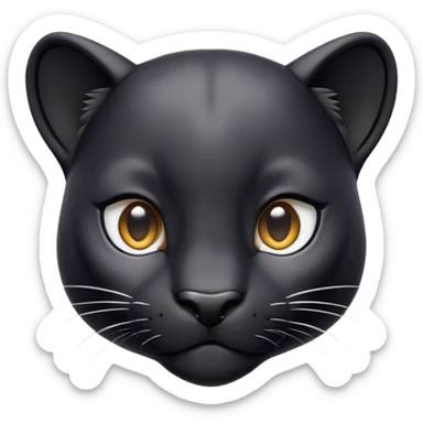 cinematic-cute-panther-portrait-emoji,-head-tilted-playfully-and-inquisitively,-with-a-smooth,-streamlined-form-accentuated-by-a-subtle-sheen-and-round,-sparkling-eyes-filled-with-charm,-simplified-yet-irresistibly-adorable-features sticker