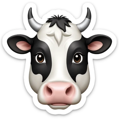cinematic-noble-black-and-white-cow-portrait-emoji,-poised-and-regal,-with-a-large,-sturdy-build-and-a-beautifully-patterned-hide-of-rich-black-accented-by-crisp-white-patches,-deep-set-soulful-brown-eyes,-simplified-yet-sharp-and-sophisticated sticker