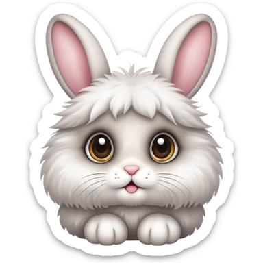 cutest bunny ever with big eyes and fluffy fur sticker