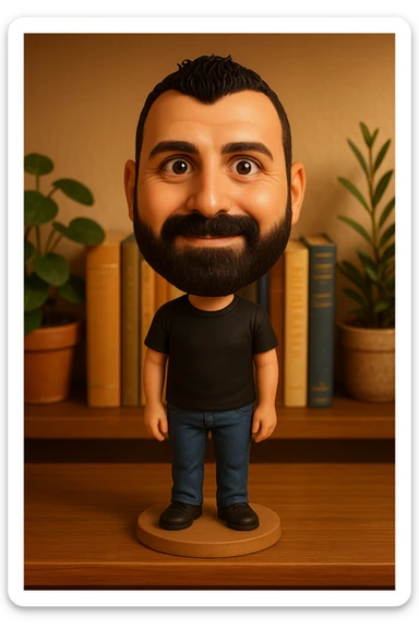 Create a bobblehead with the reference. sticker