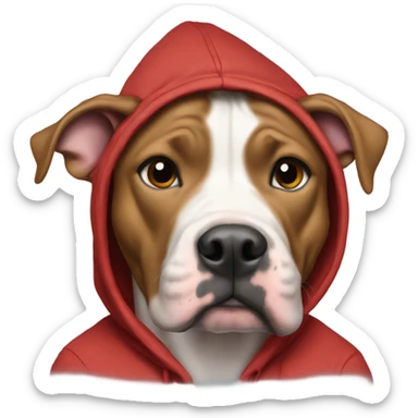 Pitt bull wearing a hoodie sticker