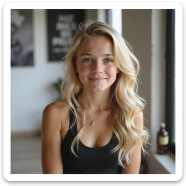 Jeune fille de 16 ans sportive et blonde et belle  sticker