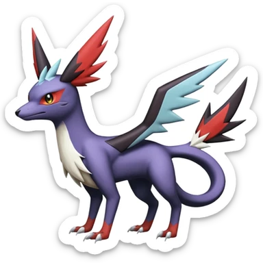  Nargacuga-Latias-Umbreon-Noibat-Noivern-Silvally-Pokémon-Fakémon-fusion (full body) sticker