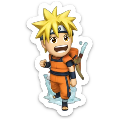 Naruto qui boit un coca sticker