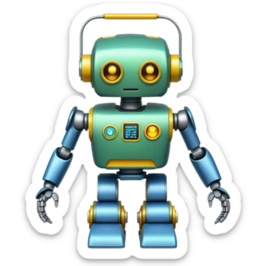 a robot painted in the colors of the Brazilian flag sticker