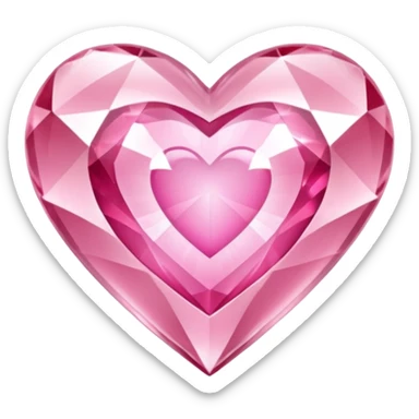 regular diamond heart with one mini pink heart inside of it  sticker