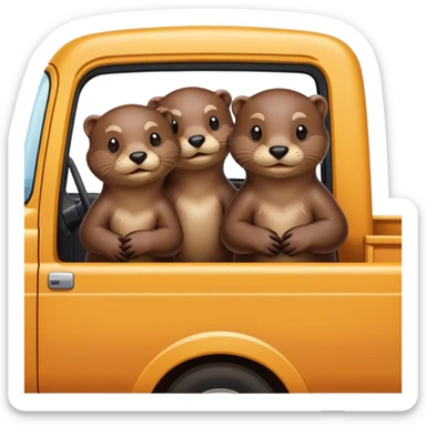 Two otters in a truck sticker