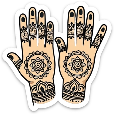 Elegant Indian mehndi pattern design sticker