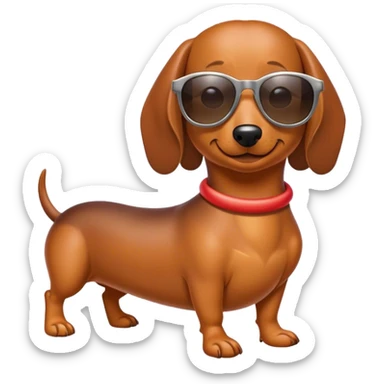 weenie with sunglasses sticker